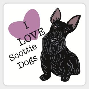 I love Scottie Dogs Valentine Sticker